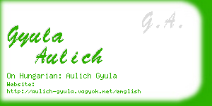 gyula aulich business card